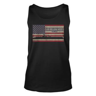 Uss Belleau Wood Cvl24 Ww2 Us Navy Ship American Flag Gift Unisex Tank Top - Thegiftio UK