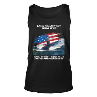 Uss Bluefish Ssn-675 American Flag Submarine Veteran Xmas Unisex Tank Top - Thegiftio UK