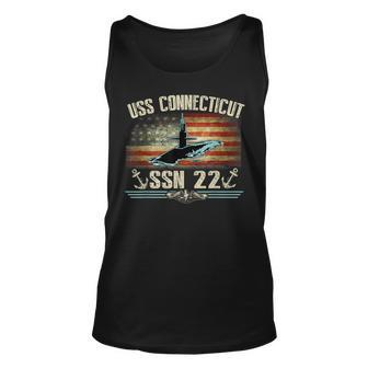 Uss Connecticut Ssn22 Attack Submarine Badge Vintage Unisex Tank Top | Mazezy