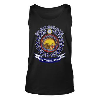 Uss Constellation Cv64 Golden Shellback Patch Image Unisex Tank Top - Thegiftio UK