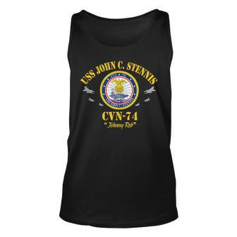 Uss John C Stennis Cvn-74 Aircraft Carrier Veteran Flag Unisex Tank Top - Thegiftio UK