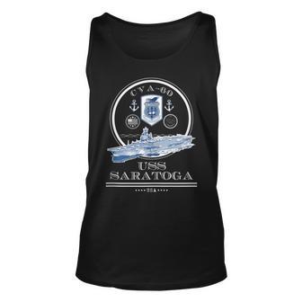 Uss Saratoga Cva-60 Naval Ship Military Aircraft Carrier Unisex Tank Top - Thegiftio UK