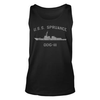 Uss Spruance Ddg-111 Destroyer Ship Waterline Unisex Tank Top - Thegiftio UK