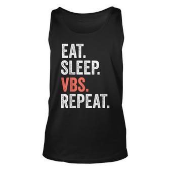 Vacation Bible School Kids Eat Sleep Vbs Repeat Unisex Tank Top - Thegiftio UK