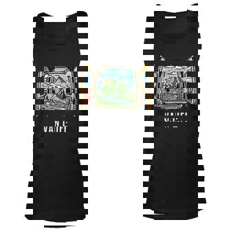 Van Life Mountain Scene Camper Hiker And Nomad Travelers Unisex Tank Top - Seseable