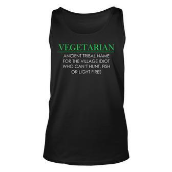 Vegetarian Definition Ancient Tribal Name Funny Anti Vegan Unisex Tank Top | Mazezy