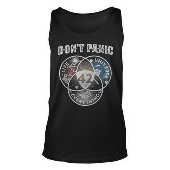 Venn Diagram Dont Panic Life The Universe And Everything 42 Tank Top | Mazezy UK