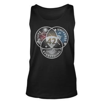 Venn Diagram Life The Universe And Everything - 42 Life Unisex Tank Top - Monsterry AU