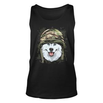 Veteran Vets Siberian Husky Soldier Veteran Dogarmy Dog Lover 611 Veterans Unisex Tank Top - Monsterry UK