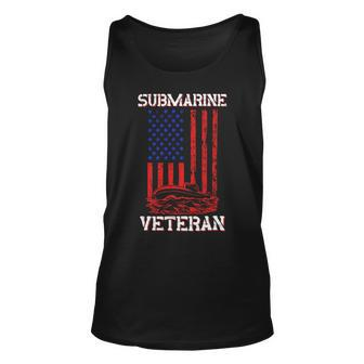 Veteran Vets Submarine Veteran Flag Patriotic Sub Service Submariner Veterans Unisex Tank Top - Monsterry