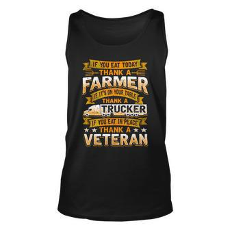 Veteran Vets Truck Lover Trucker Thank A Farmer Thank A Thank A Veteran 195 Trucks Veterans Unisex Tank Top - Monsterry