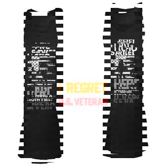Veteran Vets Us Army Veteran Gifts American Flag I Regret Nothing Gift Veterans Unisex Tank Top - Monsterry