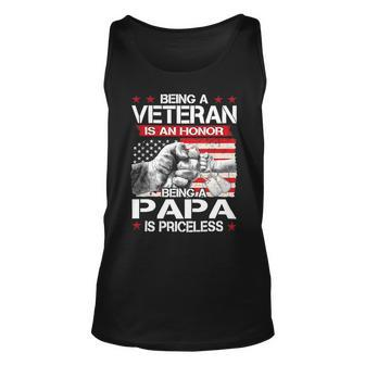Veteran Vets Us Army Veterans Being Veteran Papa Fathers Day Dad Men 242 Veterans Unisex Tank Top - Monsterry UK
