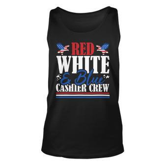 Veteran Vets Us Flag Red White Blue Cashier Crew Veterans Unisex Tank Top - Monsterry DE