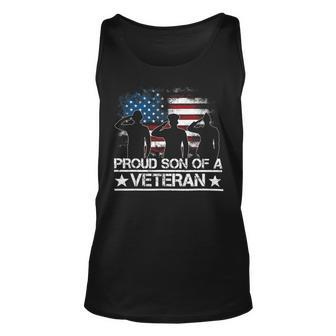 Veteran Vets Usa United States Military Family Proud Son Of A Veterans Unisex Tank Top - Monsterry CA