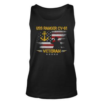 Veteran Vets Uss Ranger Cv61 Aircraft Carrier Veteran Flag Veterans Day Veterans Unisex Tank Top - Monsterry CA