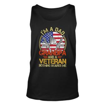 Veteran Vets Vintage Im A Dad A Grandpa And A Veteran Shirts Fathers Day 203 Veterans Unisex Tank Top - Monsterry DE