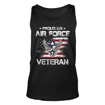 Veteran Vets Vintage Usa Flag Proud To Be Us Air Force Veteran Father Day Veterans Unisex Tank Top - Monsterry DE