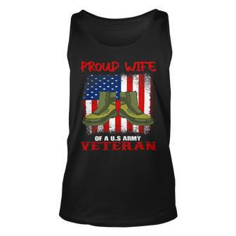 Veteran Vets Womens 4Th Of July Celebration Proud Wife Of An Army Veteran Spouse 2 Veterans Unisex Tank Top - Monsterry AU