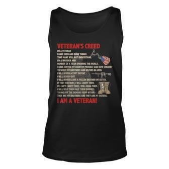 Veterans Creed Im A Veteran Proudly And Now Standby Unisex Tank Top | Mazezy