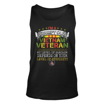 Veterans Day Im A Grumpy Old Vietnam Veteran Unisex Tank Top | Mazezy DE