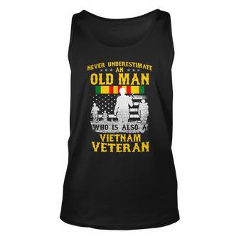 Vietnam Veteran Never Underestimate An Old Man Veteran Tank Top | Mazezy