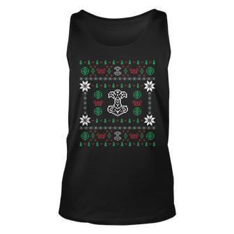 Viking Symbols Ugly Christmas Sweater Tank Top - Monsterry CA