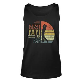 Vinatge Fathers Day Best Papi By Par Golf Gifts For Papi Unisex Tank Top - Seseable