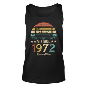 Vintage 1972 Retro Cassette 1972 50Th Birthday 50 Years Old Gift For Women Unisex Tank Top - Thegiftio UK