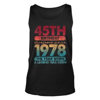 Vintage 1978 45 Year Old Limited Edition 45Th Birthday Tank Top - Seseable