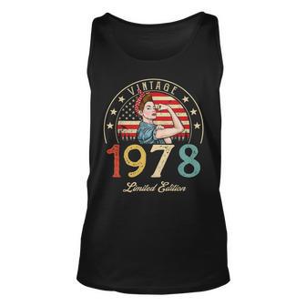 Vintage 1978 Limited Edition 1978 44Th Birthday 44 Years Old Unisex Tank Top - Thegiftio UK