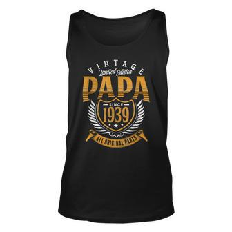 Vintage 80Th Birthday Papa Gift Since 1939 Dad Unisex Tank Top | Mazezy