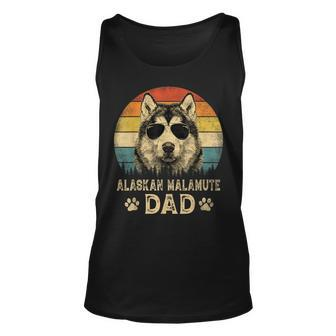 Vintage Alaskan Malamute Dad Dog Lovers Fathers Day Unisex Tank Top | Mazezy