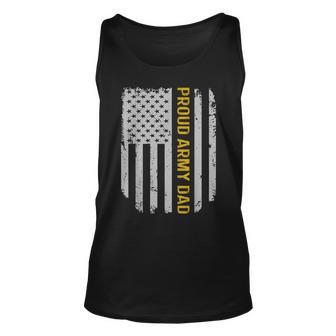 Vintage American Flag Proud Army Dad Fathers Day Gift Unisex Tank Top | Mazezy
