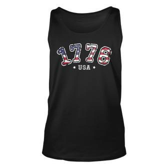 Vintage American Independence Usa Flag 4Th Of July 1776 Unisex Tank Top | Mazezy