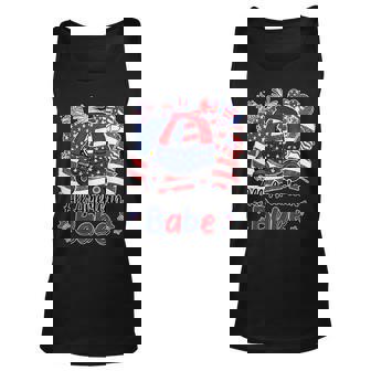 Vintage All American Kids Babe Toy Car Usa Flag 4Th Of July Tank Top | Mazezy