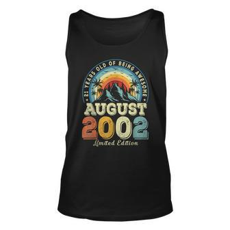 Vintage August 2002 Birthday Limited Edition 21 Year Old Unisex Tank Top | Mazezy