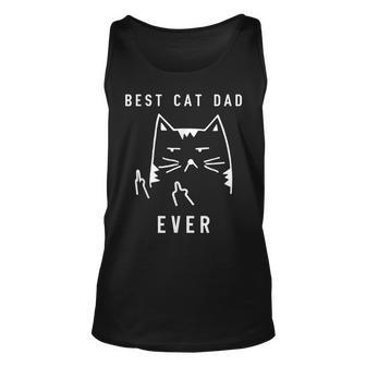 Vintage Best Cat Dad Ever Funny Cat Daddy Father Day Gifts Unisex Tank Top | Mazezy