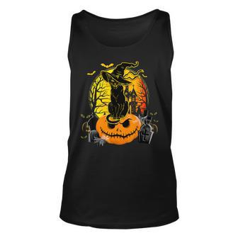 Vintage Black Cat Witch Scary Halloween Costume Tank Top - Seseable