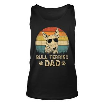 Vintage Bull Terrier Dad Dog Lovers Fathers Day Unisex Tank Top | Mazezy