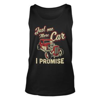 Vintage Car Fan Just One More Car I Promise Funny T Unisex Tank Top - Thegiftio UK