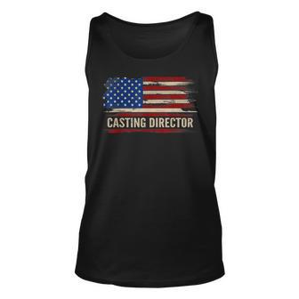 Vintage Casting Director American Flag Job Gift Unisex Tank Top | Mazezy