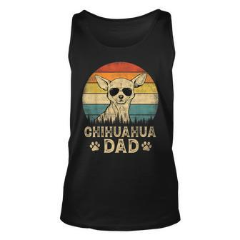 Vintage Chihuahua Dad Dog Lovers Fathers Day Unisex Tank Top | Mazezy