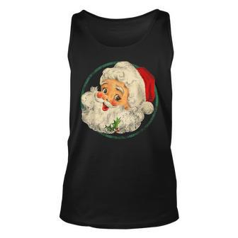 Vintage Christmas Santa Claus Face Old Fashioned Gift For Women Unisex Tank Top - Thegiftio UK