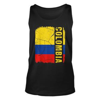 Vintage Colombian Flag Colombia Pride Roots Heritage Gift Unisex Tank Top - Monsterry AU