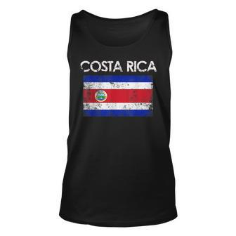 Vintage Costa Rica Rican Flag Pride Gift Unisex Tank Top | Mazezy