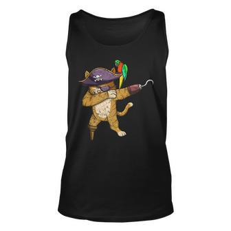 Vintage Dabbing Pirate Cat With Parrot Halloween Costume Halloween Tank Top | Mazezy