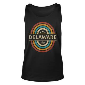 Vintage Delaware Home State Stars De Pride 70S Style Unisex Tank Top | Mazezy