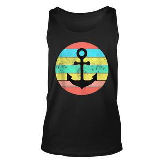 Vintage Distressed Nautical Anchor Boating Cute Retro Style Tank Top | Mazezy