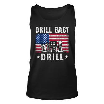 Vintage Drill Baby Drill American Flag Trump Funny Political Unisex Tank Top - Seseable